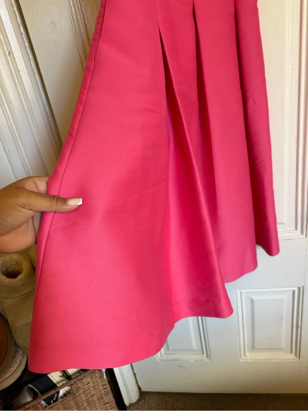 kate spade New York Pink Embellished Fit-and-Flare Dress 17in ptp